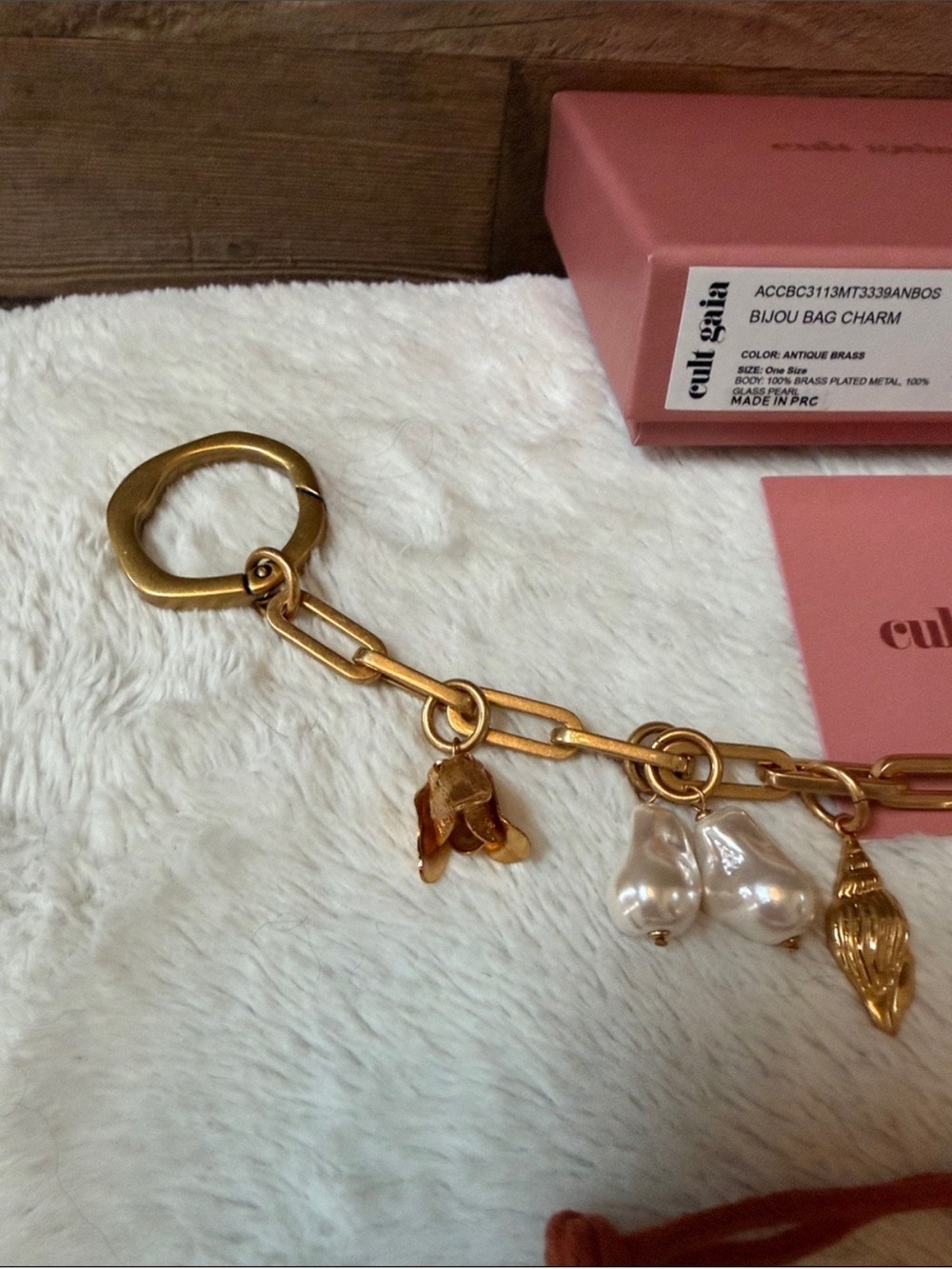 Cult Gaia Buou Antique Brass Bag Charm New In Box - Picture 9 of 10